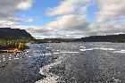 alexis river large hill rocky cliff face labrador coastal drive highway 510 canada october octobre 2010