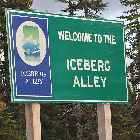 iceberg alley road sign st lewis trans labrador highway canada october octobre 2010