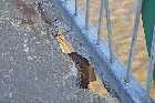 pont ile d'orleans hole in pavement quebec canada avril april 2012 copyright free photo royalty free photo