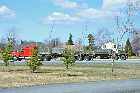 road train lead pup alma saguenay fjord highway 172 quebec canada mai may 2012