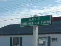 bilingual sign - English and Gaelic Pugwash Nova Scotia