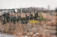 burnt out rolling stock New Jersey coast copyright free photo royalty free photo