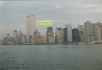 New York Manhattan World trade Centre from Staten Island Ferry copyright free photo royalty free photo