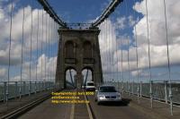 iron bars suspended from the menai bridge menai strait bangor anglesey ynys mon north wales april 2008 avril copyright free photo royalty free photo