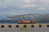 james brunlees class 66 general motors ontario diesel freight locomotive 66051 english welsh scottish ews kent viaduct arnside morecambe bay aout august 2008 copyright free photo royalty free photo