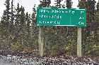 road sign happy valley goose bay churchill falls labrador coastal drive highway 510 happy valley goose bay l'anse au loup forteau canada october octobre 2010