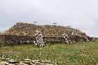 Norse longhouse ruins building modern reconstruction l'anse aux meadows newfoundland canada october octobre 2010