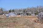 plastic covered geodesic greenhouse pointe aux outardes north shore st lawrence river quebec canada mai may 2012