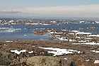 lower north shore gulf of st lawrence rolling fog bank harrington harbour quebec canada  mai may 2012