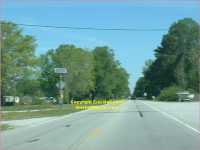 solar powered road sign near New Bern, North Carolina