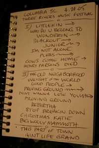 Set list for Widespread Panic at the Three Rivers Festival, Columbia